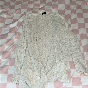SHEIN Cream Open-Front Cardigan